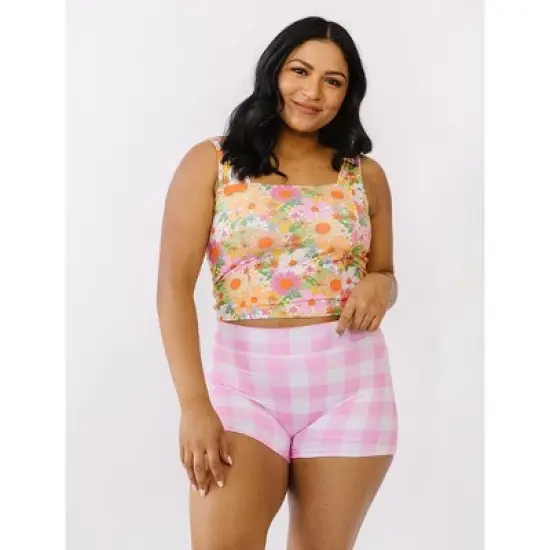 Lime Ricki Women's Square Neck Swim Crop image {2}