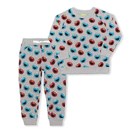 Sesame Street Boy's 2-Pack Allover Print Long Sleeve Shirt and Jogger Pant Set for toddler image {5}