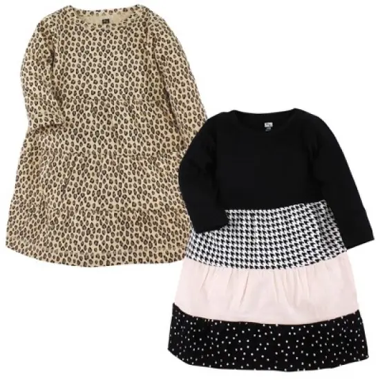 Hudson Baby Girl Cotton Dresses, Houndstooth Lt Pink image {4}