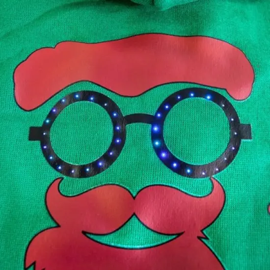 Pet Life LED Cool-Santa-Shades Hooded Dog Costume Sweater with Included Batteries image {3}