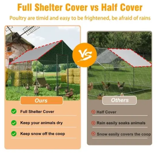 Artloge New Upgraded Extra Large Metal Chicken Coop Walk-in Poultry Cage Hen House with Rust-proof Tubes & Oxford Full Cover Top & High Entrance image {8}