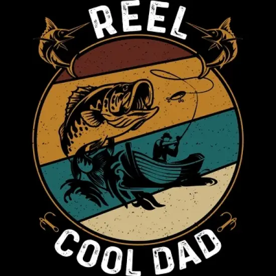 Men's Design By Humans Reel Cool Dad Fishing Boat Trip By KangThien T-Shirt image {1}
