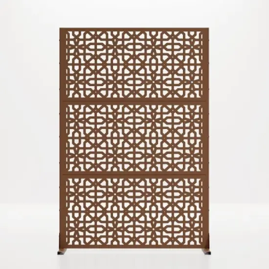 PexFix 72 in. x 47 in. Outdoor Privacy Screen Garden Fence in Perilla Pattern in Rust Color image {2}