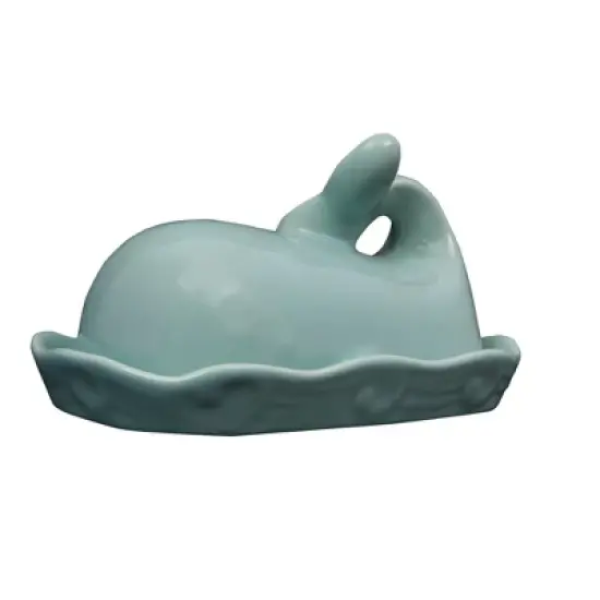Storied Home Coastal Stoneware Whale Shaped Butter Dish image {9}