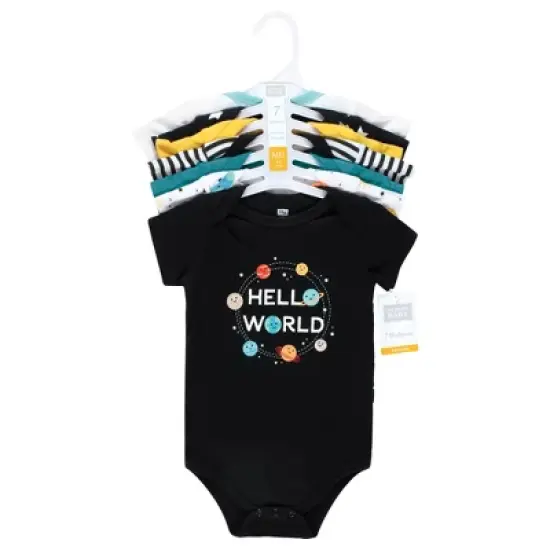 Hudson Baby Cotton Bodysuits, Happy Planets image {1}