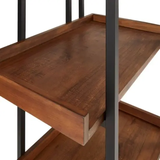 Felicia Rustic Industrial Metal/Wood Etagere Bookshelf - Inspire Q image {5}