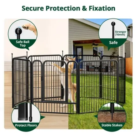 GOTGELIF 8 Panels 32" Height Dog Playpen Heavy Duty Pet Fence Indoor Outdoor image {2}