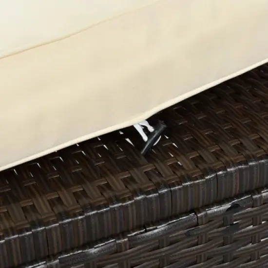 9pc Wicker Patio Sectional Seating Set with Cushions - Beige - GODEER image {16}