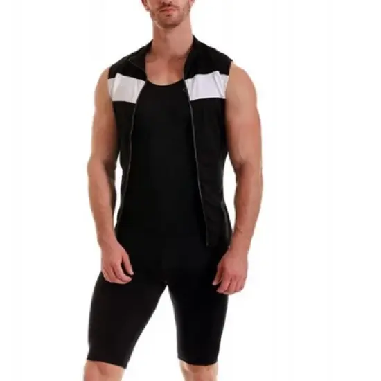 Insta Slim Compression Activewear Color Block Zip Up Vest MA0012 image {8}