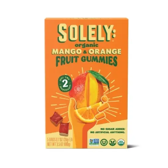 Solely Organic Mango & Orange Whole Fruit Gummies - 3.5oz/5ct image {4}