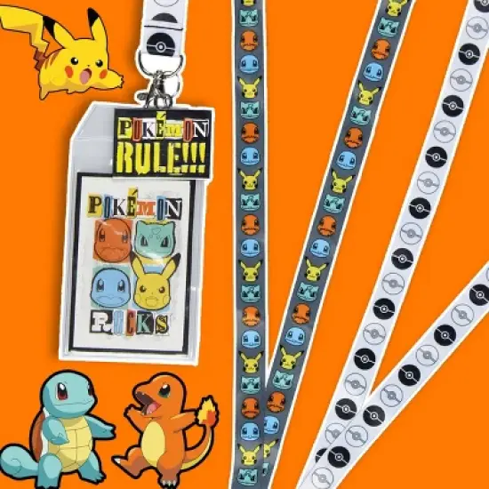 Pokemon Rocks Breakaway ID Badge Holder Lanyard w/ 2" Metal Pendant image {4}