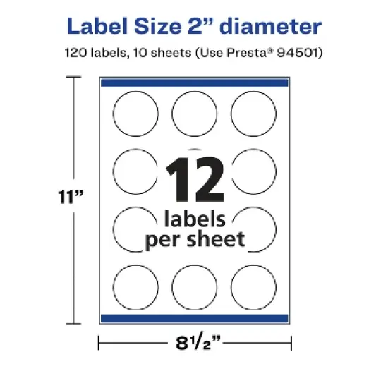 Avery Durable Waterproof Round Labels with Sure Feed, 2" diameter image {4}