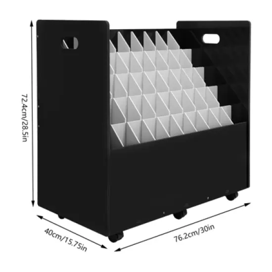 YIYIBYUS 50-slot Blueprint Organizer, Roll File Storage Holder, Movable Roll File Cart image {2}