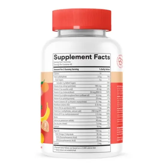 SmartyPants Kids Plus Multivitamin & Omegas Gummies with Vitamins C, D3, B12 & Zinc - 80ct image {1}