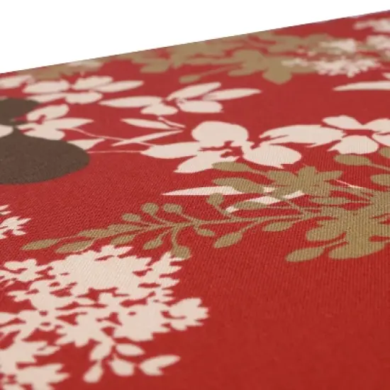 2-Piece Outdoor Reversible Seat Pad/Dining/Bistro Chair Cushion Set - Brown/Red Floral/Stripe - Pillow Perfect image {6}