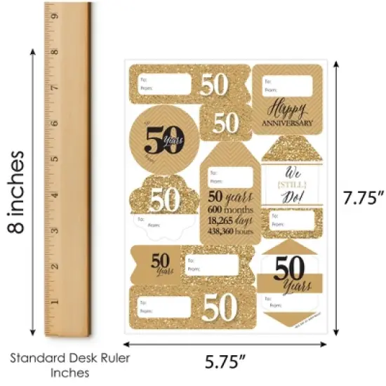 Big Dot of Happiness We Still Do 50th Wedding Anniversary Assorted Anniversary Party Gift Tag Labels To and From Stickers 12 Sheets 120 Stickers image {6}