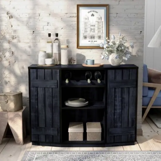 Neskowin Buffet with Cabinet Rustic Navy Blue - HOMES: Inside + Out image {2}