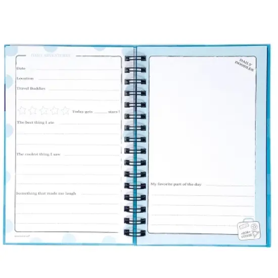 Travel Journal for Kids 8.5"x5.5" Teal - Kahootie Co: Undated Wire-Bound Notebook, 140 Pages, Hard Cover, Preprinted image {4}