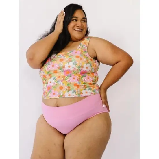 Lime Ricki Women's Square Neck Swim Crop image {4}