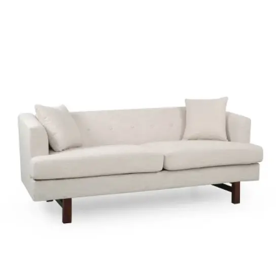 Mableton Mid-Century Modern Upholstered 3 Seater Sofa - Christopher Knight Home image {6}