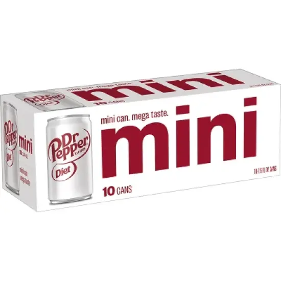 Diet Dr Pepper Soda - 10pk/7.5 fl oz Mini Cans image {1}