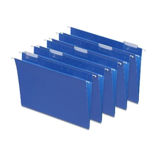 Staples Hanging File Folders 5-Tab Letter Size Blue 25/Box (163501) TR163501 image {6}