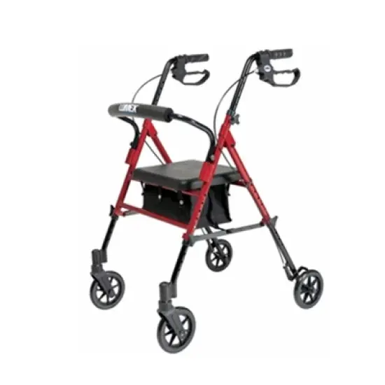 Lumex Set N' Go Wide 2-In-1 Height Adjustable Rollator Walker with Pouch image {7}