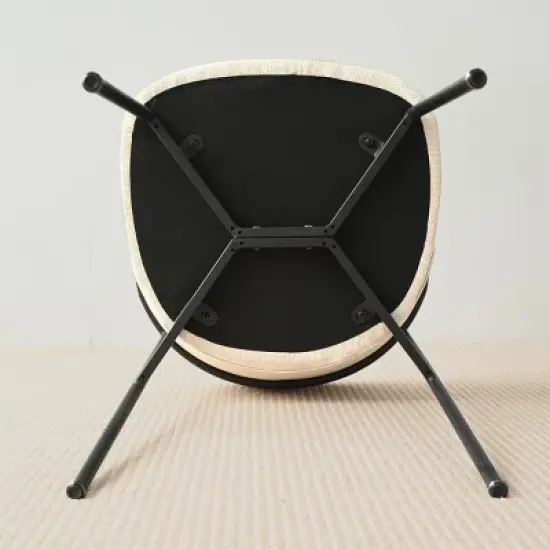 Merida Dining Chair Set of 2, Simple Design Armless Side Chairs with Metal Legs for Kitchen, Dining Room & Living Space-Maison Boucle image {6}