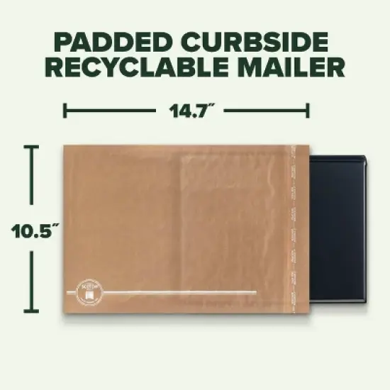 Scotch 6pk 10.5"x14.7" Curbside Recyclable Mailer Size 5 Brown: Self-Adhesive Padded Shipping Envelopes image {2}