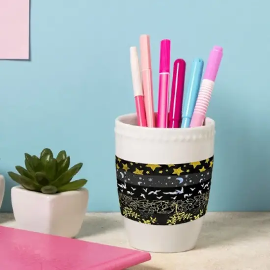 Wrapables Decorative Gold Foil Washi Tape Box Set for Arts & Crafts, Scrapbooking, Stationery, Diary (10 Rolls), Midnight image {6}