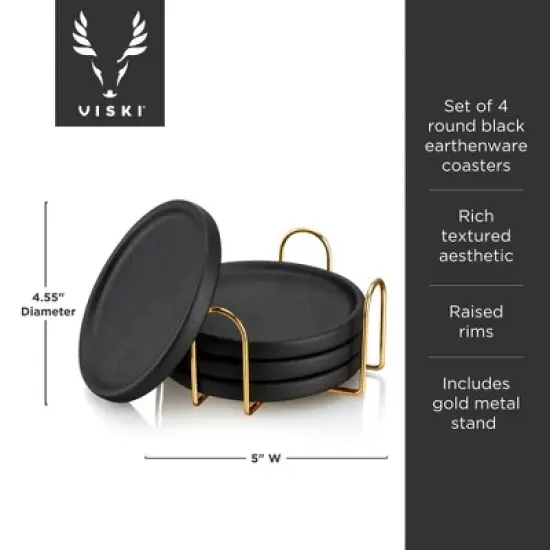 Viski Coasters for Drinks - Coasters 4 image {2}