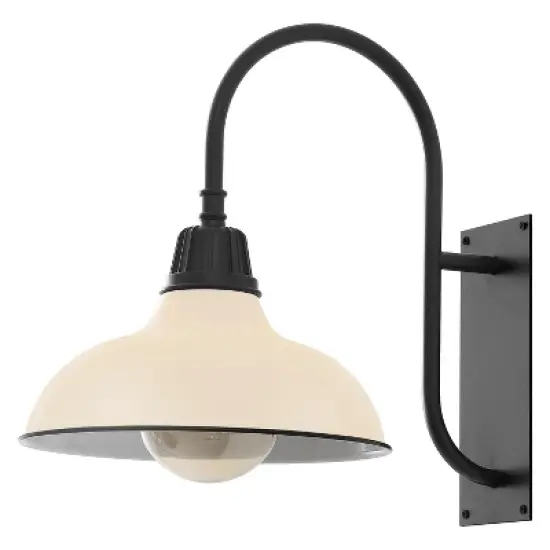 JONATHAN Y Stanley Farmhouse Industrial Indoor/Outdoor Iron LED Gooseneck Arm Outdoor Sconce image {6}