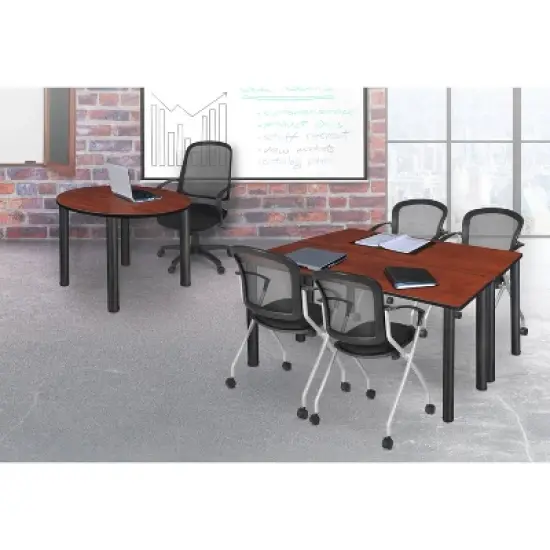 60"x24" Rochester Training Table Cherry/Black - Regency image {2}