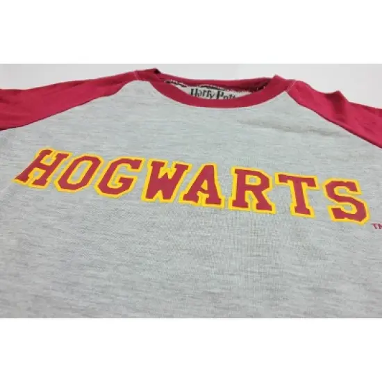 Harry Potter Long Sleeve Hogwarts Raglan Night Gown Grey image {3}