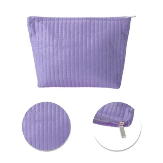 Unique Bargains Simple Vertical Strips Makeup Bag 1 Pc image {3}