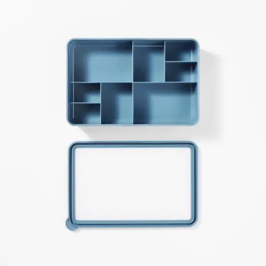8-Compartment Large Plastic Snack Bento Box Blue - Figmint&trade;: Recycled PET, Dishwasher & Microwave Safe image {2}