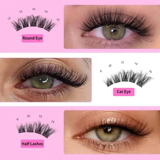 VEYESBEAUTY VBXtreme  Lash Clusters Fluffy Individual Lash Extensions 3D Layered Volume Eyelashes Thin & Invisible Faux Mink Lash Mixed Length 10-18mm image {3}