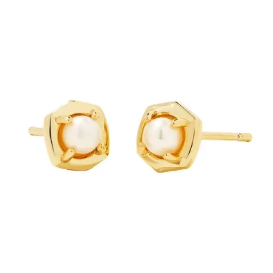 Kendra Scott Liesel White Pearl Stud Earrings image {3}