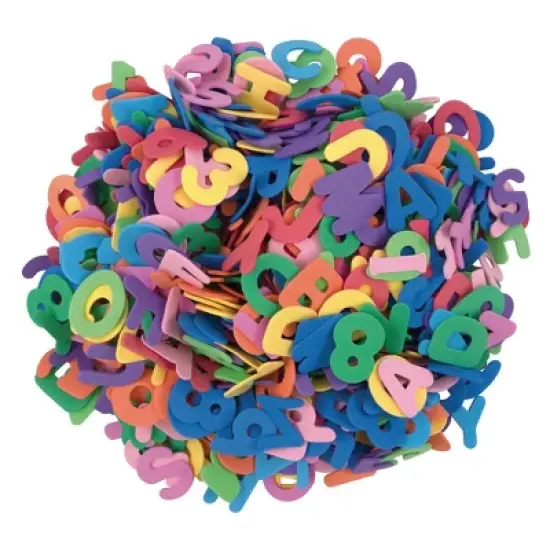 Creativity Street&reg; WonderFoam&reg; Craft Tub, Letters and Numbers, Assorted Sizes, 1/2 lb. image {1}
