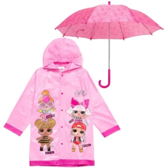 L.O.L. Surprise! Diva Neon Q.T. M.C. Swag Girls Button Down Waterproof Rain Jacket Little Kid to Big Kid image {8}