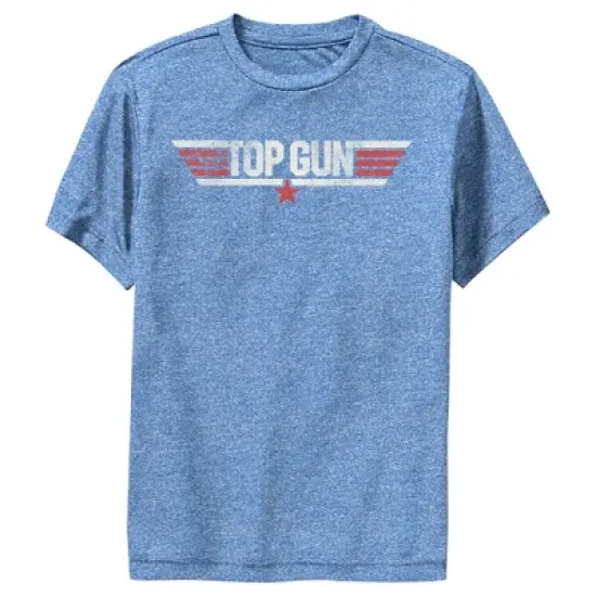 Boy's Top Gun Logo Distressed Performance Tee image {3}