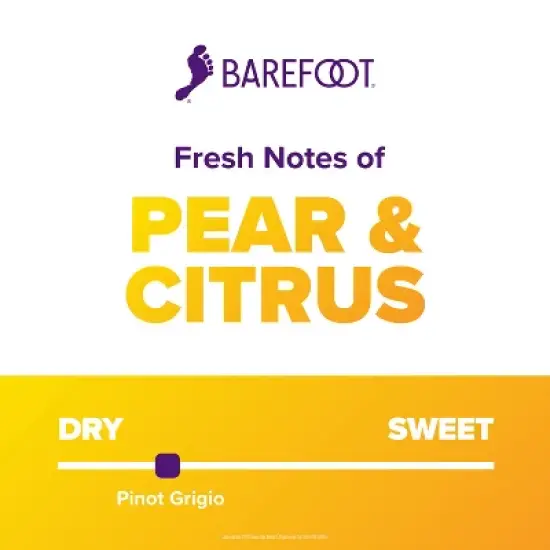 Barefoot Cellars Pinot Grigio White Wine - 750ml Bottle image {1}