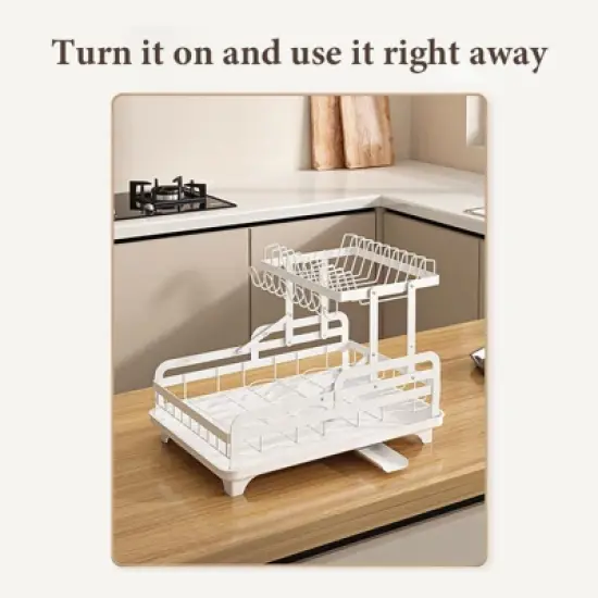 OBOKATA-Kitchen dish rack double-layer white image {3}