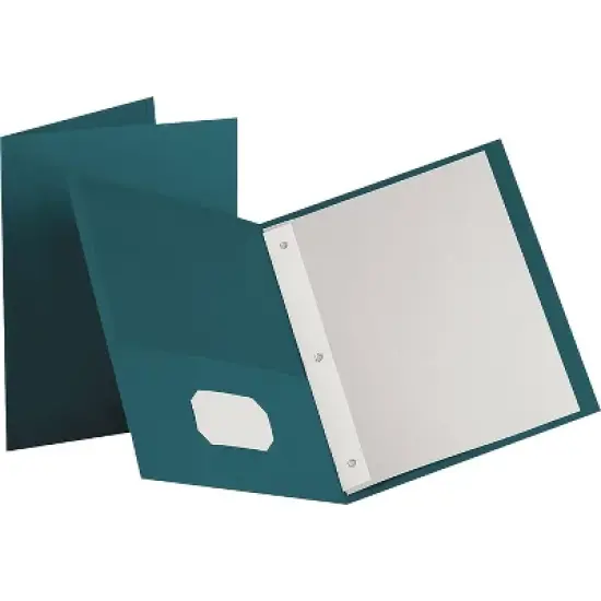 Oxford Twin-Pocket Folders with 3 Fasteners Letter 1/2" Capacity Teal 25/Box 57755 image {1}