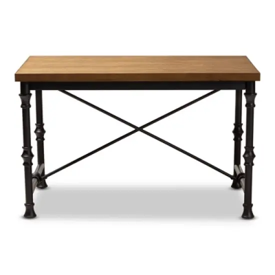 Verdin Wood Finished Criss Cross Desk Bronze - BaxtonStudio image {7}