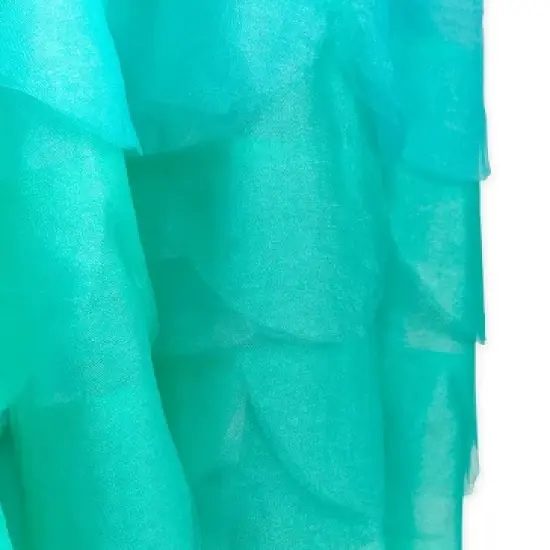 HearthSong Mermaid Blue Scalloped Gauze Canopy with LED Lights and Decorative Applique and cute Shells and Starfish image {13}