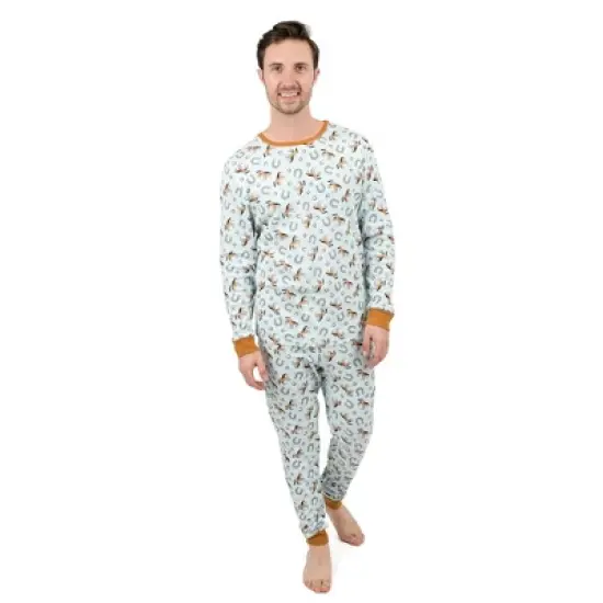 Leveret Mens Two Piece Cotton Pajamas image {10}