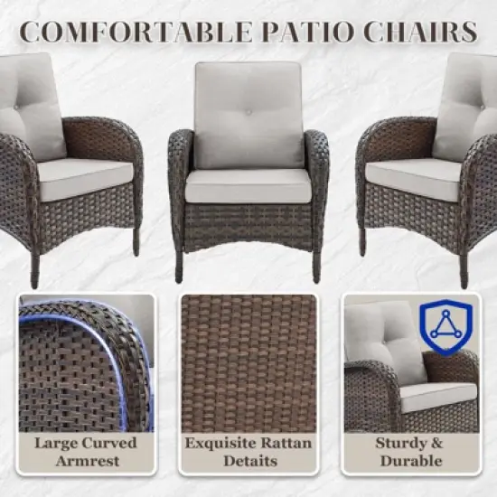 Gymojoy Sofa Chair with Propane Fire Pit Table Set image {12}