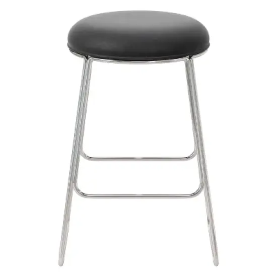Southlake Backless Metal Counter Height Stool Chrome/Black Vinyl - Hillsdale Furniture image {2}