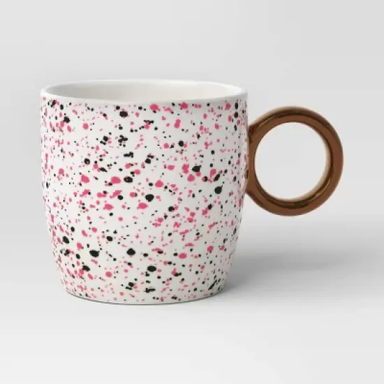13oz Stoneware Spatter Print Mug Ruby Pink - Room Essentials&trade; image {3}